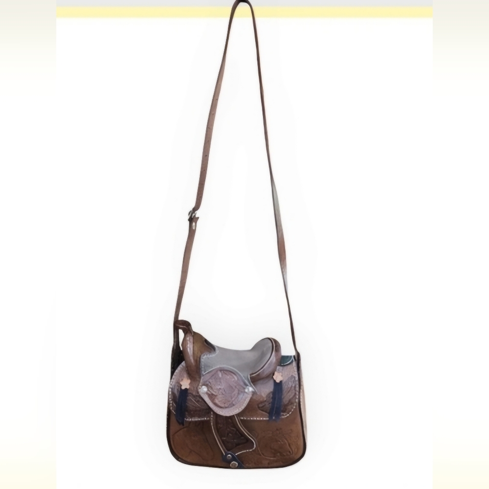 Brown Leather Western Saddle Handbag